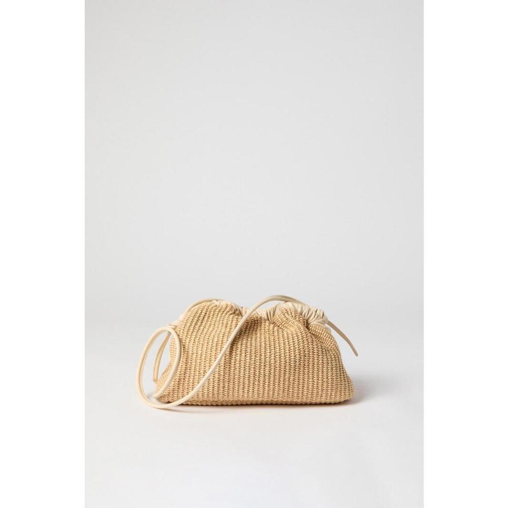 Mansur Gavriel Beige Mini Cloud Clutch – As Is (Surface Wear on Leather)